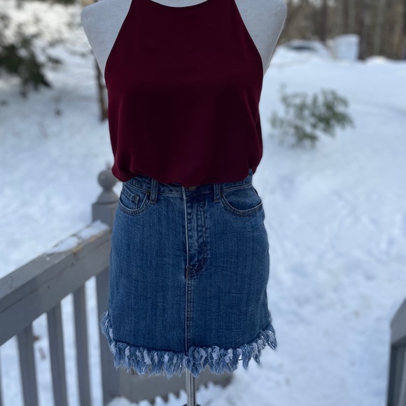 FOREVER 21 Frayed Denim Mini Skirt - Picture 2 of 11